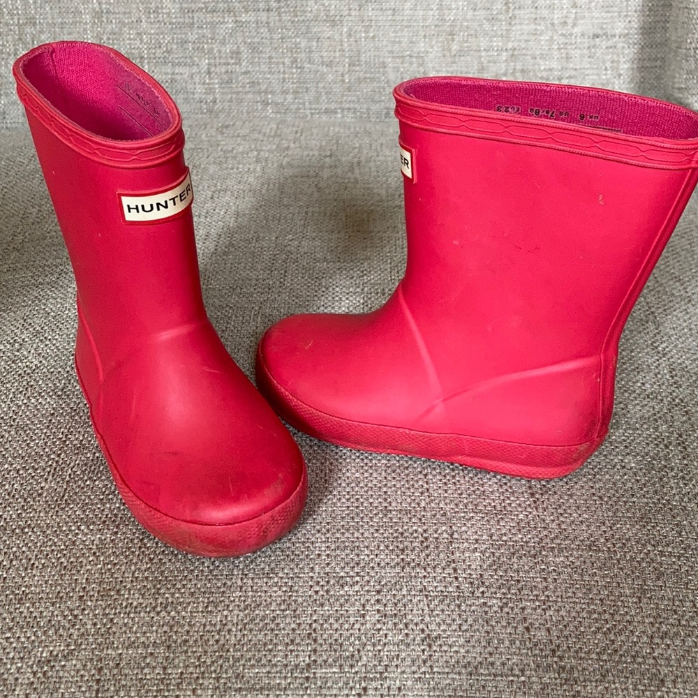Hunter hot pink boots waterproof